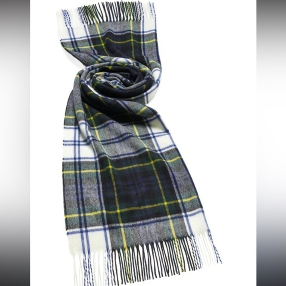 Plaid Scarf - Blue, Green, White